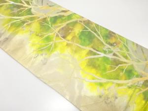 アンティーク　木立模様織り出し袋帯（着用可）